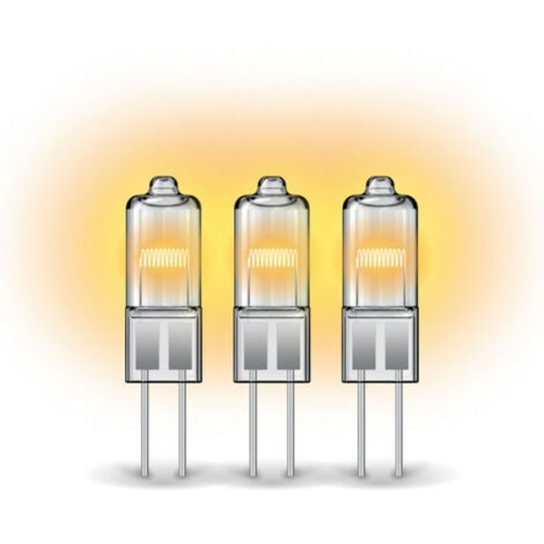 Set med 3 halogenlampor med G4-sockel, 375 lumen, 2800K, 12V 20W, varm