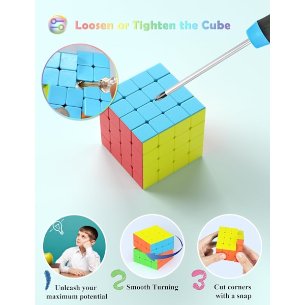 4X4 Speed Cube, Klistremerkeløs Magic Cube Lett å Snu og Glatt Speedcube - Snur Raskere Enn Originalen (4x4x4)