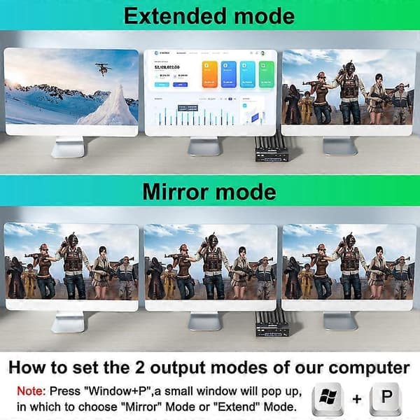 KVM-switch 3 skärmar 3 datorer 8K@60Hz 4K@144Hz