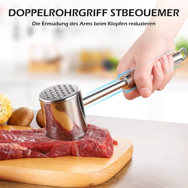 Kjøttmørner for Kjøkken & Grill - Robust Kjøtthammer i Rustfritt Stål for Biff Kyllingfileter