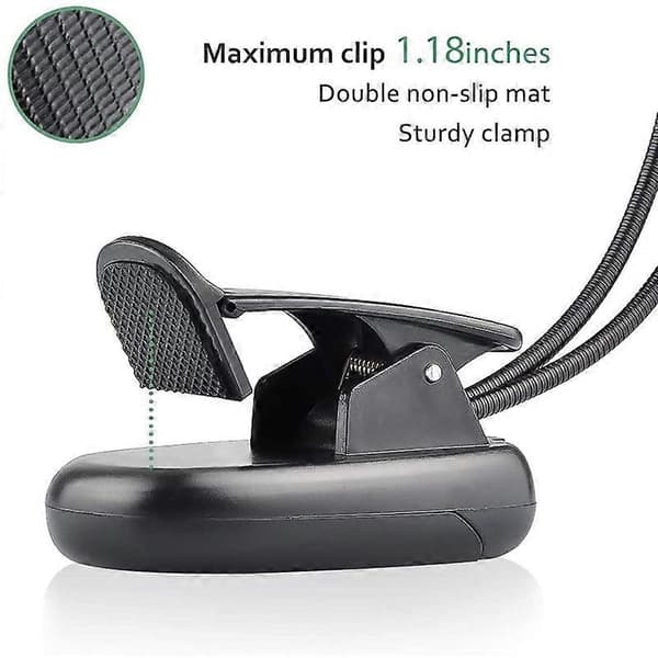 Clip-on boklampe/leselys/clip-lampe med 10 LED-lys for øyebeskyttelse