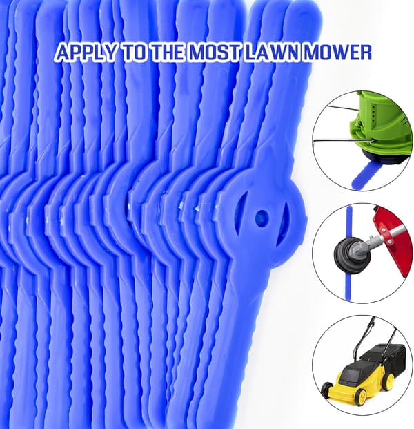 20 STK Plastgressklipperblader, 139 mm Gressklipperblader Hageklipper Erstatningsblader for Trådløs Gressklipper (Blå)