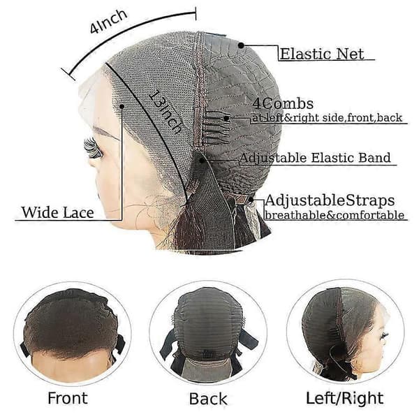 Body Wave Lace Front Peruker Äkta Hår Bred Spets 180 Densitet