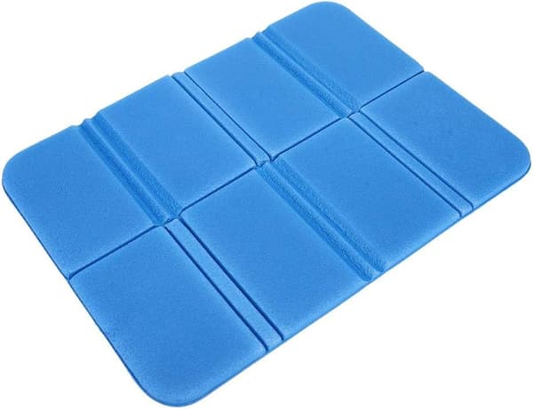 Sæt med 2 foldbare udendørs siddehynder, 38 x 28 x 0,75 cm, blå, med opbevaringspose, lavet af XPE-materiale
