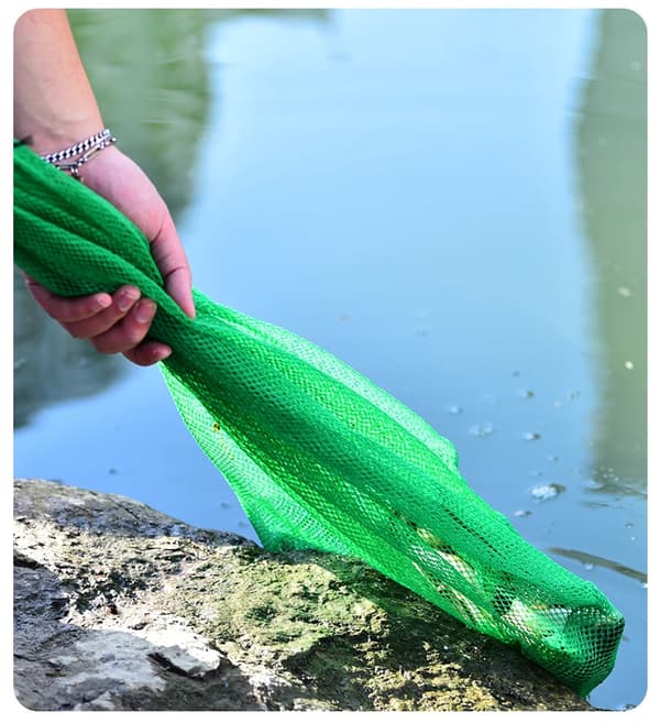Fällbar håv, 1 m lång, 60 cm bred, nylonmesh, hopfällbar, grön