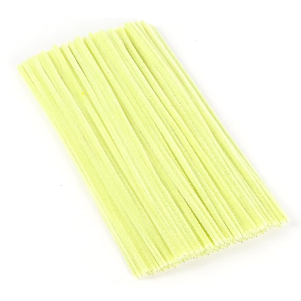 100 stycken piprensare, Chenilletråd 6mm x 30cm, Piprensare för hantverk DIY-projekt Chenilletråd Macaron light yellow