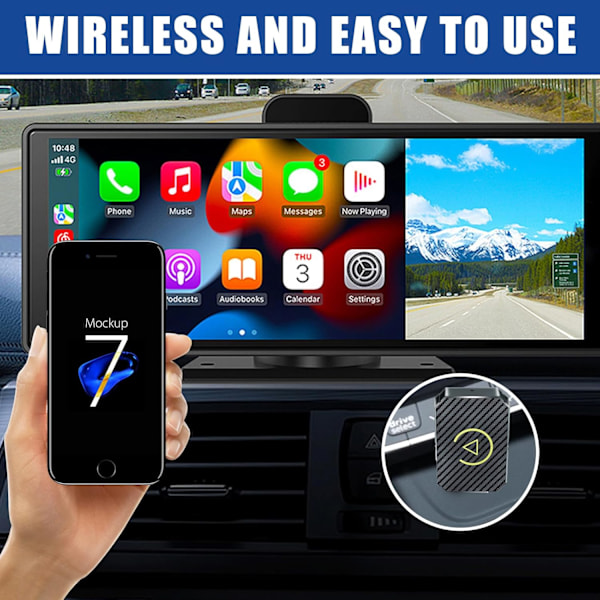 Trådløs Carplay-adapter, 2025 Oppgradert 2 i 1 Smart Car Box Konverterer Kablet til Trådløs for Android Auto/Carplay, Autotilkobling Silver
