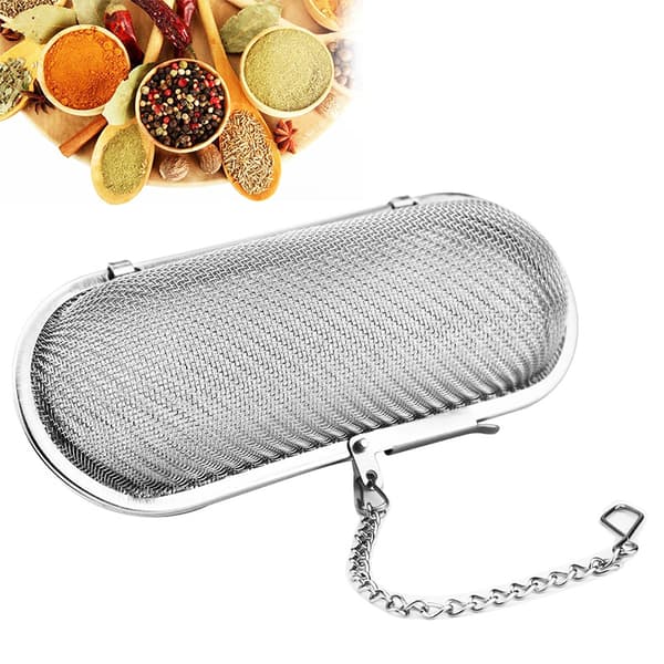 2x Tesil i rostfritt stål - Teinfuserare för löst te - Finmaskigt tefilter - Oval form