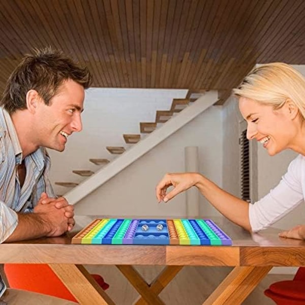 Tärningsspel, Stort Push-spel för Stresslindring, Dubbel Pop Bubblor Schackbräde, Popets Spelbräde med 2 Tärningar
