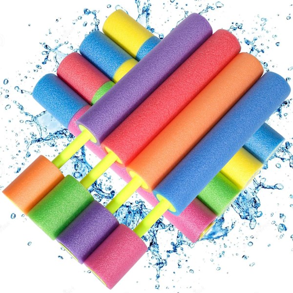 8 stk. vandpistoler til børn, skumvandpistol, til fest pool strand have udendørs, 33 * 5 cm, Multicolor