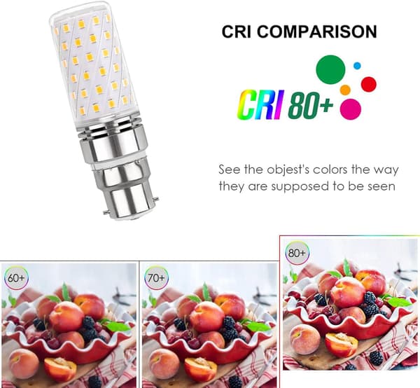 B22 LED-lampa, majstyp, 16W, kallvit, 6000K, 1450 lm, 230V AC, bred bajonettbas, ej dimbar, 2-pack