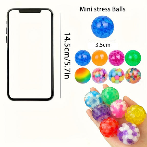 24 stk. Stressbolde, Squishy Squeeze Bolde Bulk Fidget til Voksne, Squishy Bolde Relax Bolde, Stressbolde til Voksne Stil Tilfældig