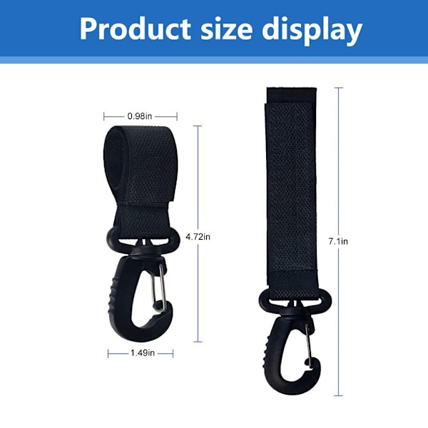 Barnvagnskrokar, 360° roterbara multifunktionskrokar, 2-pack