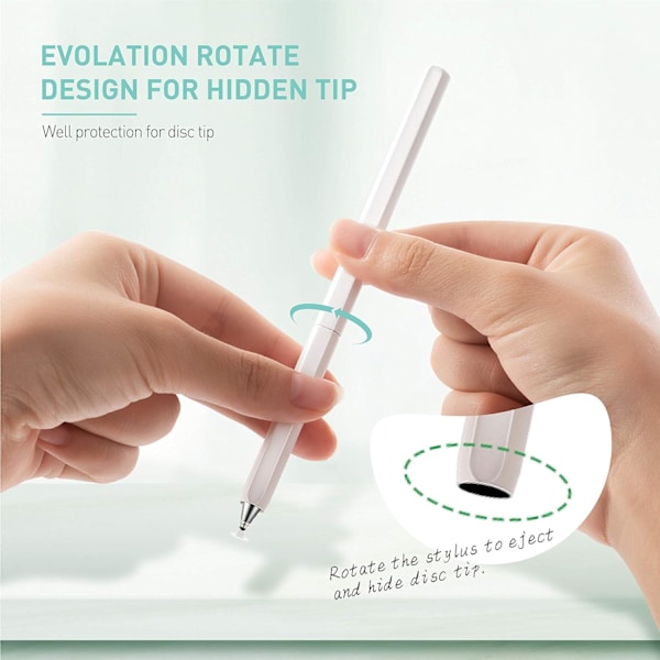Stylus Penne til Alle Touchskærme, Rotation Kapacitiv Disc Tip Universal Stylus Blyant