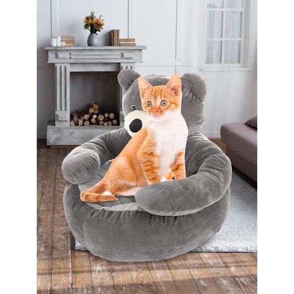 Bjørne Hundeseng, Blød Hvalpe Bjørne Sofa, Vaskbar Teeddyy Bjørne Kæledyrsseng, Bomuldsmåtte Deluxe Katteseng, Knus Bjørne Kæledyr, diameter 55CM