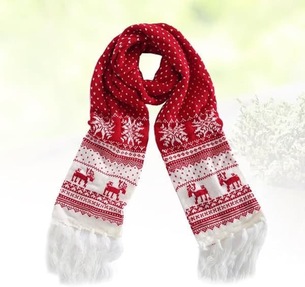 Jule skjerf Varmt skjerf Unisex Elastisk skjerf Jul reinsdyr snøfnugg skjerf for menn og kvinner