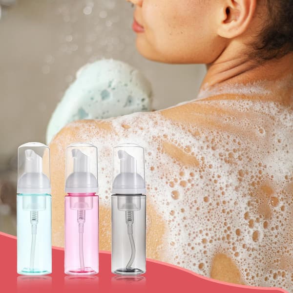 3 x 60 ml tomma pumpflaskor, tomma skumflaskor, genomskinliga påfyllningsbara skumpumpflaskor, skumtvåldispensrar