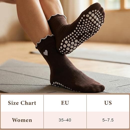 6 par pilates- och yogastrumpor för dam, EU 35-40