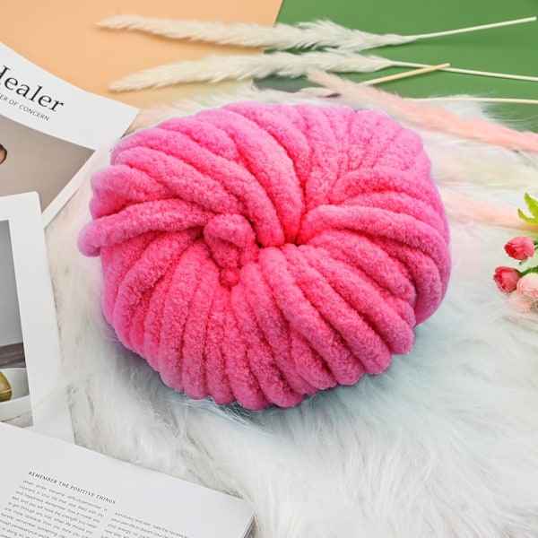 Tjock Ullgarn 250g × 2, Stickgarn Grovt Garn Flerfärgat Stickgarn, för Garnprojekt rose pink