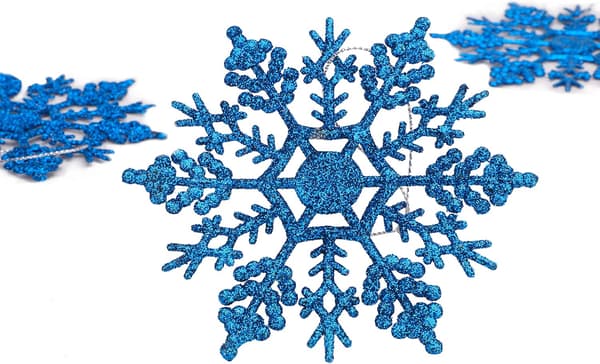 12-10cm Glitter Snøflak Hengende Pynt Pakke - Julepynt