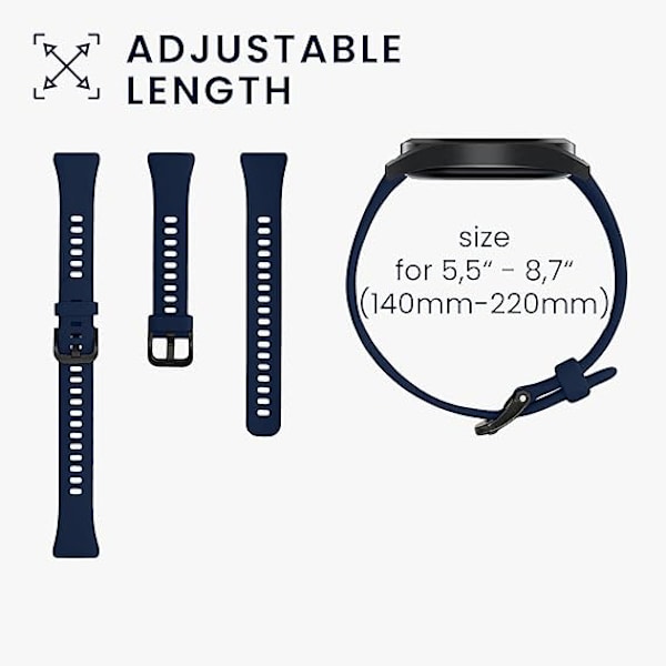 Huawei Band 6 -yhteensopivat rannekkeet - 2 x Vaihtosilikonirannekkeet - tummansininen / pölyinen vaaleanpunainen