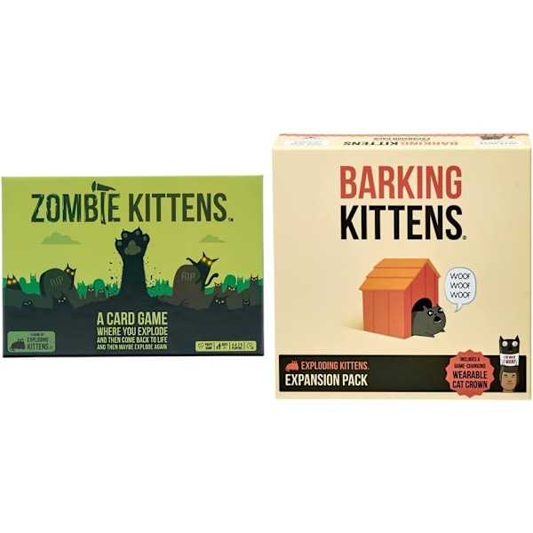 Zombie Kittens & Barking Kittens Utvidgningspaket av - Kortspel för Vuxna Tonåringar & Barn - Roliga Familjespel - Ett Roulette Kortspel