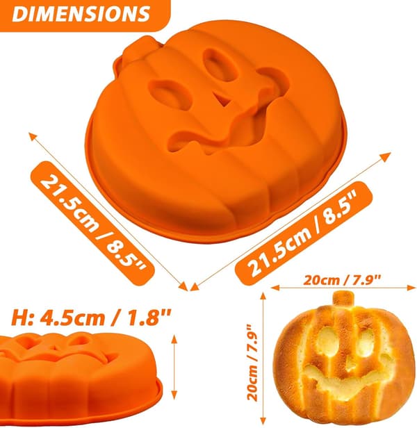 Gresskarkakeform Silikon 8 Tommer Jack O Lantern Gresskarkakeform Halloween Kakeformer Kakeform for Halloweenfest