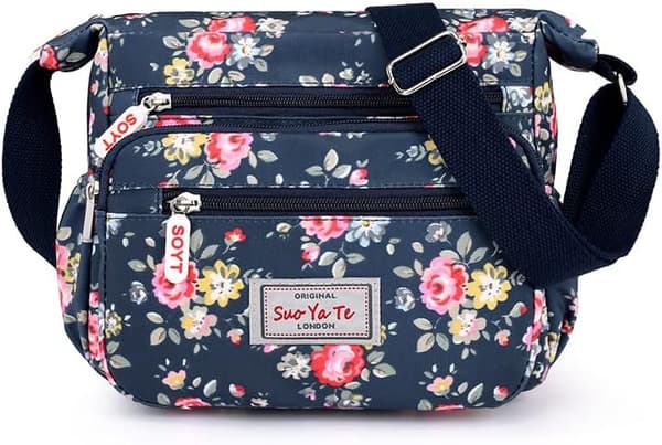 Dam Multi-Pocket Casual Crossbody Handväskor Vattentäta Axelväskor i Nylon