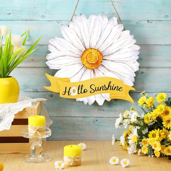 Hello Summer Dörrskylt Rustik Trä Sommar Dörr Väggdekor Tofflor Blomma Sommar Hängande Dekorationer Trä