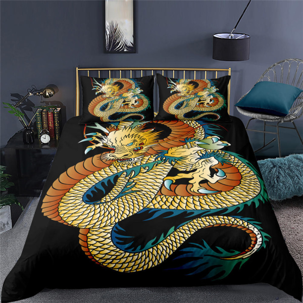 Set Golden Dragon Barn Vuxen Sängkläder Set - Cal King Cover 180*210  Tredelat set, mjuka och eleganta påslakan för alla årstider 73ce | Fyndiq