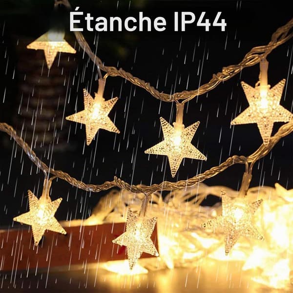 3m stjernelyslenke, 20 LED, varmhvit. Ideell for hyller, bryllup, bursdager, jul, Valentinsdag, Halloween