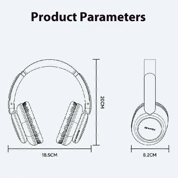 Type A AWEI A996Pro Sammenleggbare Bluetooth Over-Ear Hodetelefoner ANC Støyreduserende Headset