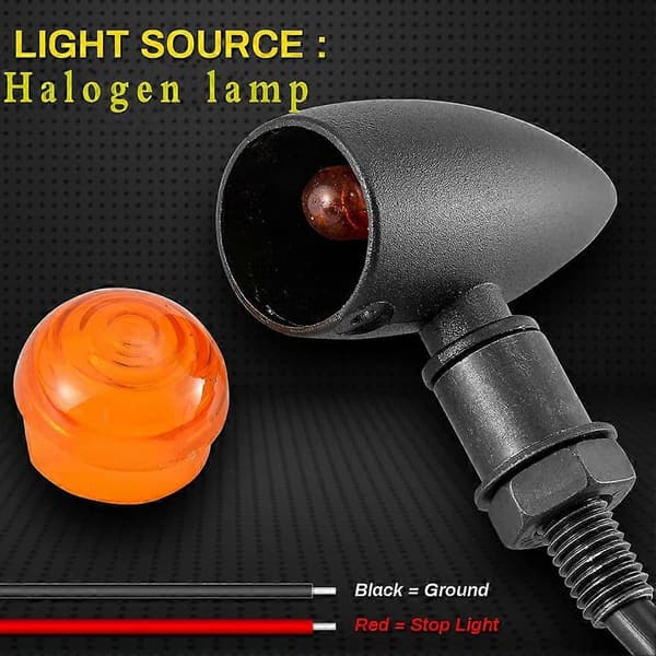 Set med 4 universella motorcykel LED-lampor, kulstil, litet format