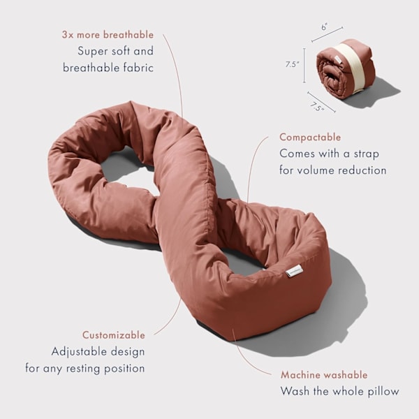 Kudde - Resenackkudde - Mångsidig Mjuk 360 Stöd Scarf - Maskintvättbar - Hemresa Flygresor Bilresor (Terracotta)