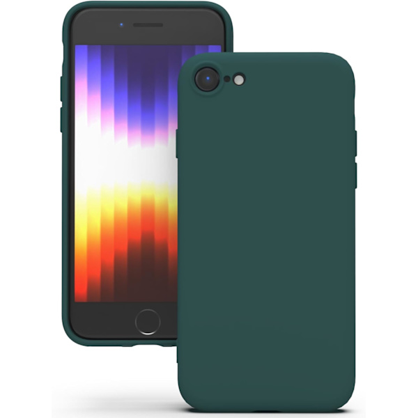 iPhone SE 2020/2022, iPhone 8/7, Soft-Touch, Stødsikker, Støvtæt, Skridsikker Apple Telefon Cover - Mørkegrøn