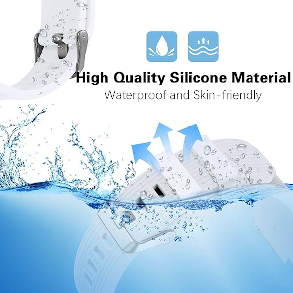 Silikone Sportsrem Kompatibel med Samsung Galaxy Watch 3 45mm/Galaxy Watch 46mm/Huawei GT 2 46mm, 22mm /Samsung Gear S3, Hvid