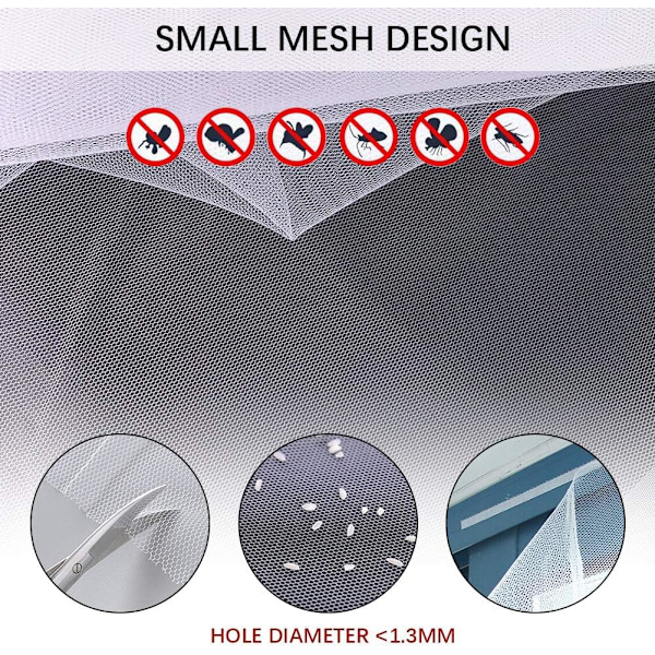 Vinduesnet Myggenet, 2-pak Fluenet Vindue DIY Selvklæbende Insektnet Gardin Insekt Bi Beskyttelse 150x180CM 150*180cm