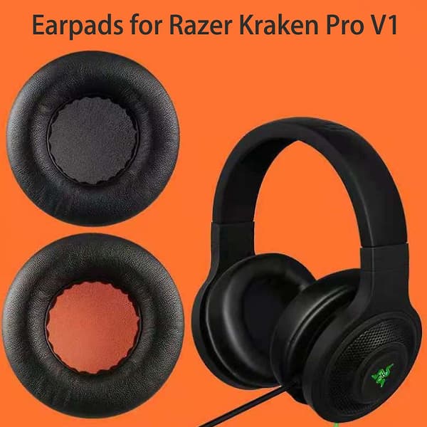 1 par erstatningsøreputer kompatible med Razer Kraken Pro V1 hodetelefoner