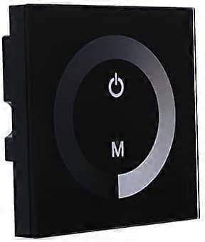 DC 12-24V LED Touch Vægkontrolpanel med Lysstyrkeændrende Lysdæmperkontakt til Justering af Lys (Farve: Sort)