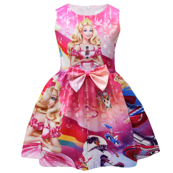 Barbie Kläder Barnklänning Rutigt print Flickklänning 150码