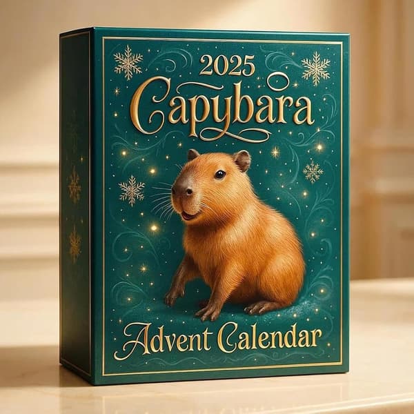 Akrylplade Capybara 2025 Julekalender til børn Julekalender (Multifarvet)