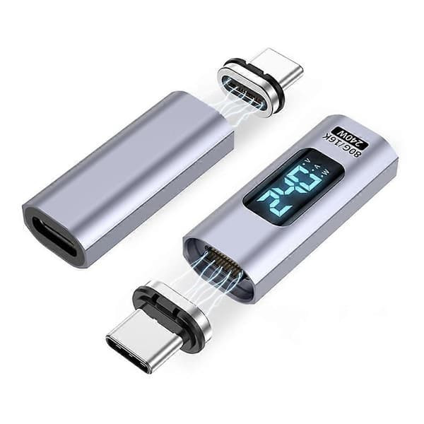 240W Magnetisk Typ C till Typ C 16K HD Videokonverterare Digital Display 80Gbps Dataöverföringsadapter