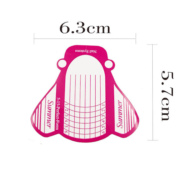 Papper Nail Forms för Gel Builder - 100 st Ros Nail Extension Form Stickers - Stora Självhäftande Nail Builder Forms