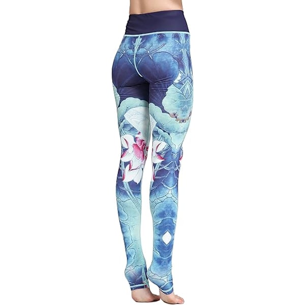 Dame Yoga Bukser Lange Sports Leggings Løpetights Høy Midje Stretch Treningsbukser Style 2 S