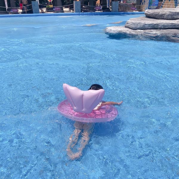 Sommar badring söt badring med sits och handtag poolleksak