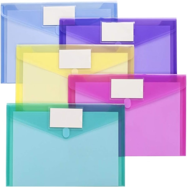 10 Pakk Plastkonvolutter Poly Konvolutter, Klare Dokumentmapper Plastmapper