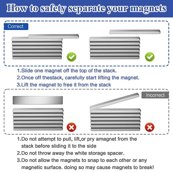 20-pack Starka Magneter, 60 x 10 x 3 mm Magnetiska Remmar, Neodymmagnet, Extremt Kraftfull Kylskåpsmagnetisk Stång för Multifunktion