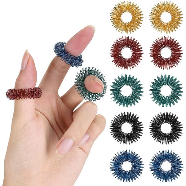Stress Relief Ring, Fidget Sensorisk Leksak för Stresslindring, 10-pack, Fidget Ring, Fidget Ring för Ångestlindring, Fidget Ring för Stresslindring