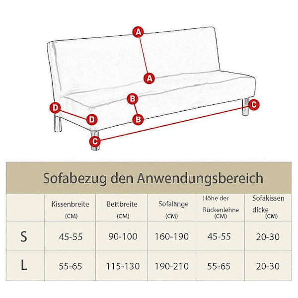 Sofföverdrag utan Armstöd 3-sits/2-sits Stretch Sofföverdrag för Bäddsoffa L