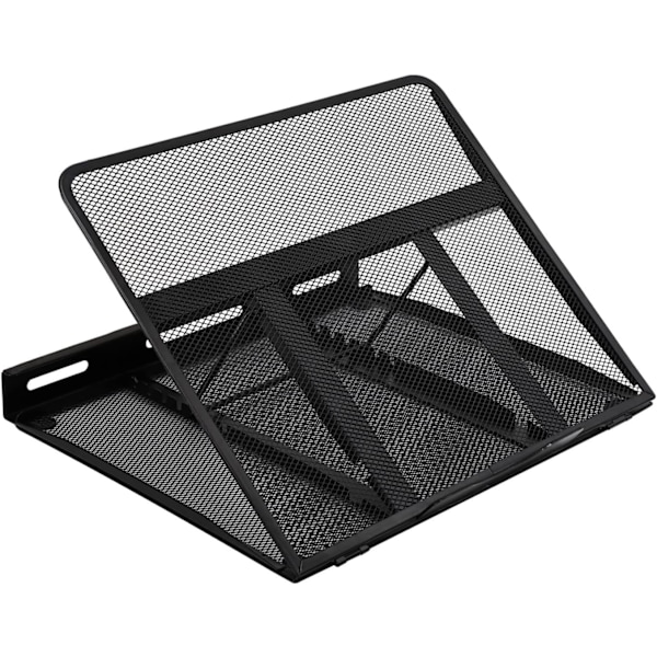 Ilmastoitu Säädettävä Ergonominen Kannettavan Tietokoneen Teline, 33 x 28,7 x 18,5 cm, Musta